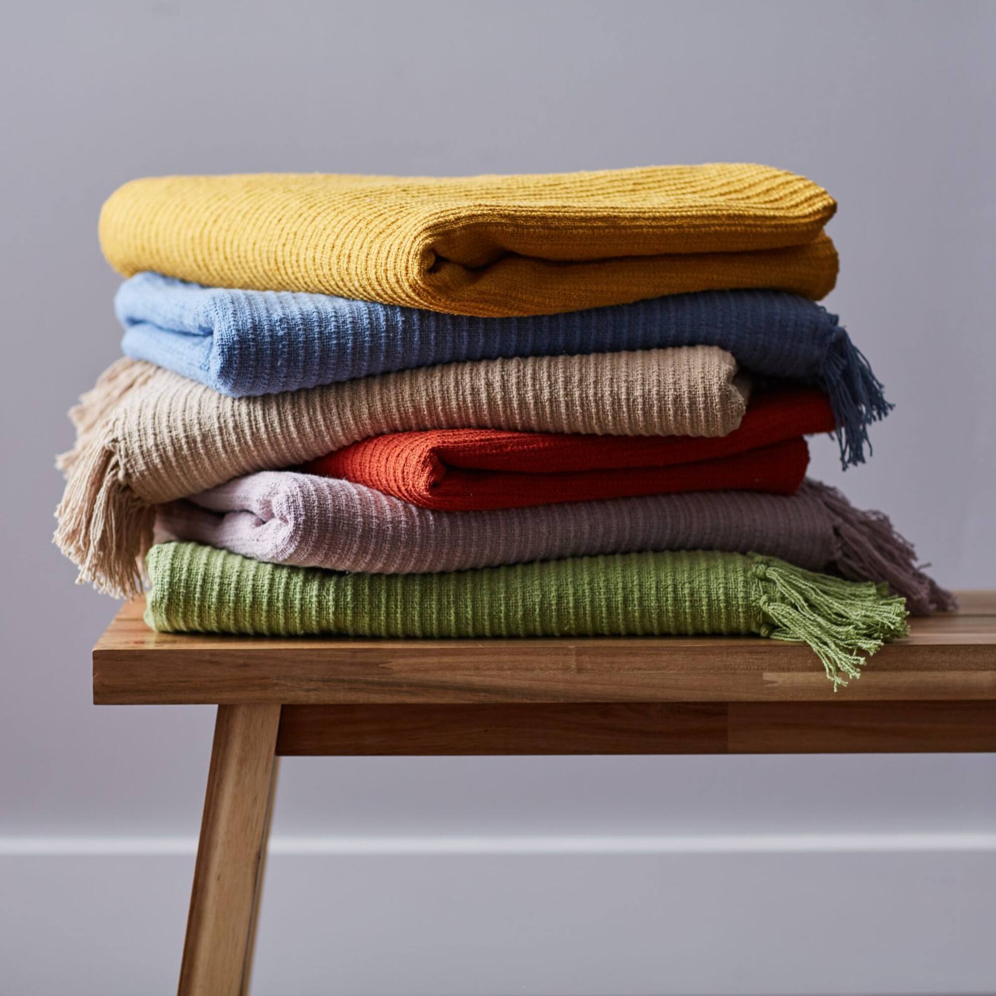 DII® Honey Gold Solid Ribbed Throw